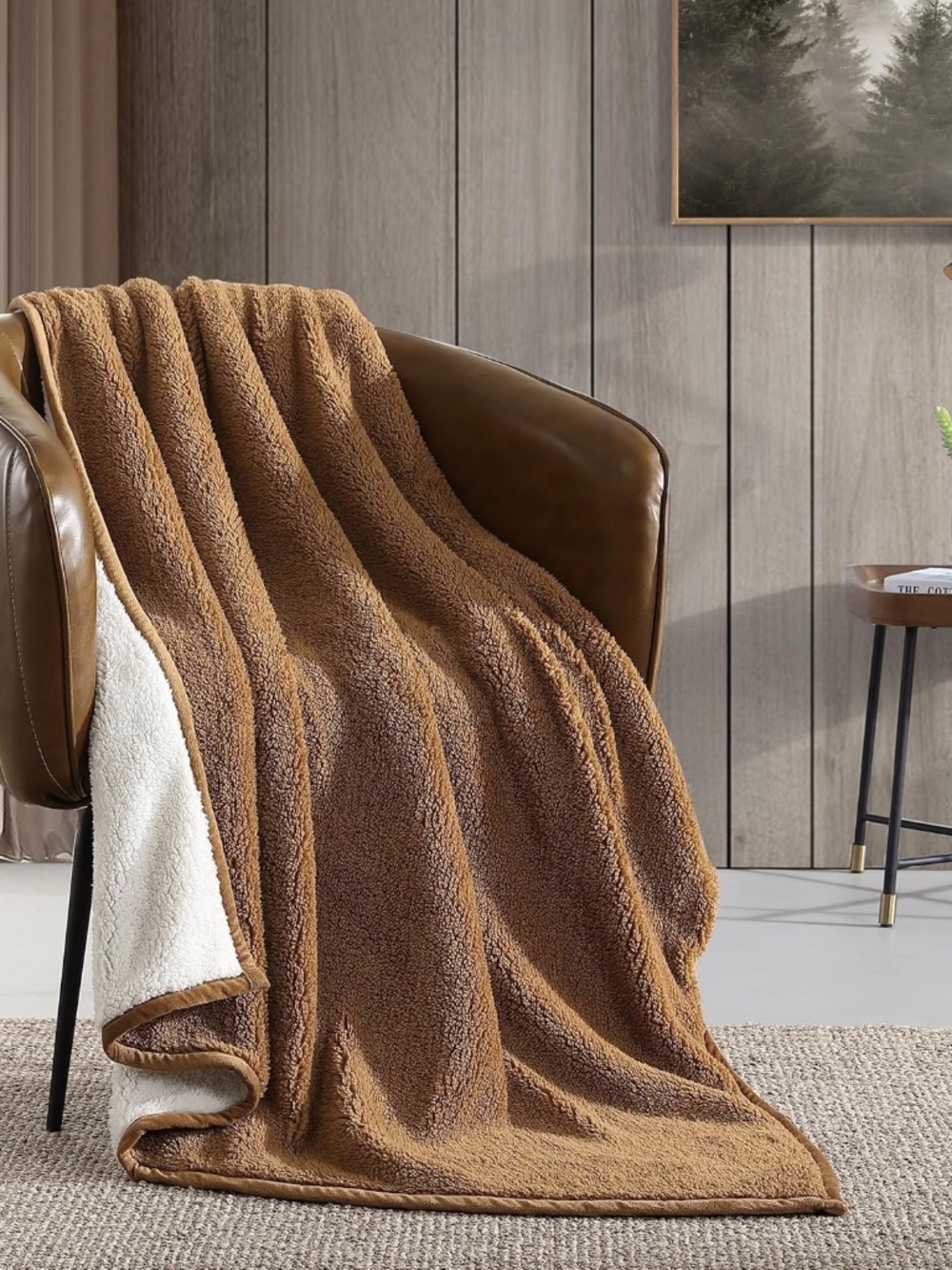 Eddie Bauer - Throw Blanket, Ultra-Soft Plush & Reversible Bedding, Solid Brown